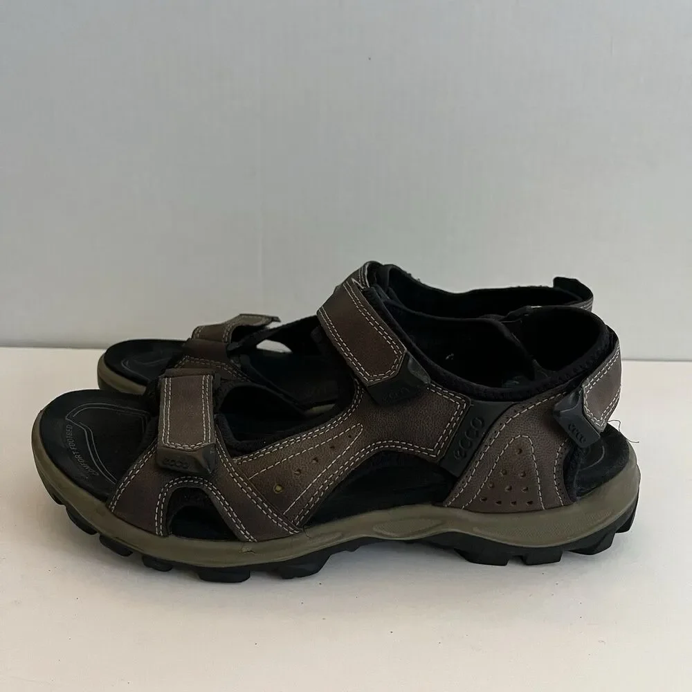 Ecco Yucatan Sandals Mens Shoes Brown Black Offroad Hiking Slingback EU 45 US 11